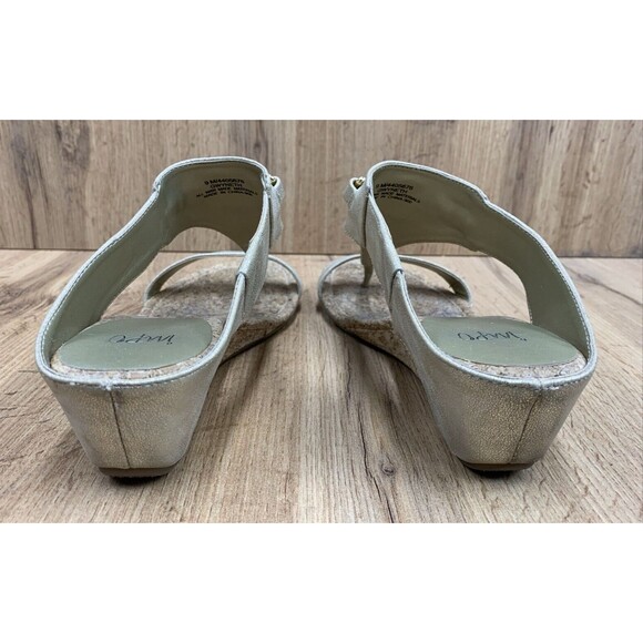Impo Gwyneth Memory Foam Gold Cork Wedge Slip On Sandals Size 9 M Silver 4405676 - Picture 7 of 14